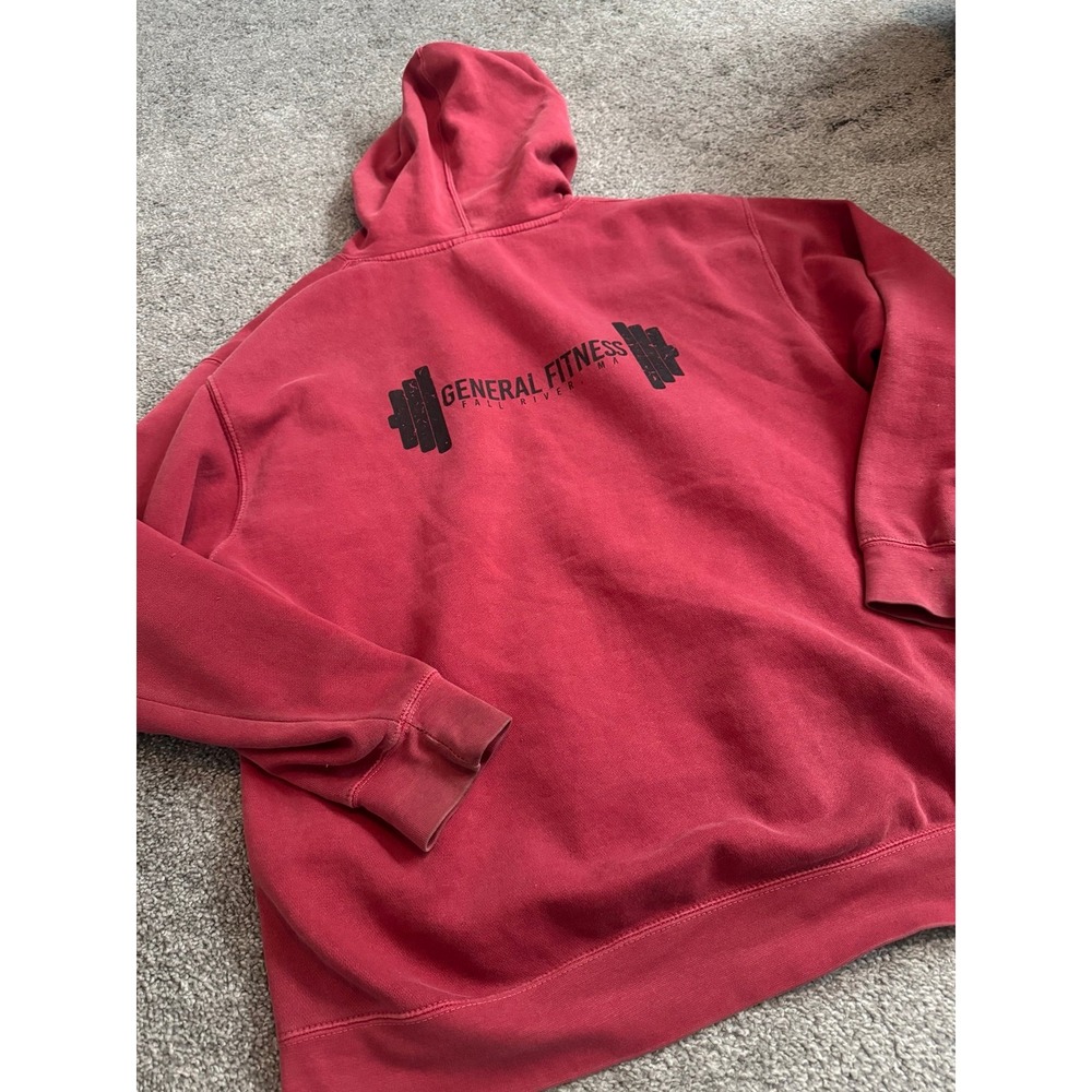 General Fitness Hoodie Sweatshirt Pullover Red Graphic Men Size L Heavy Duty - Picture 5 of 9